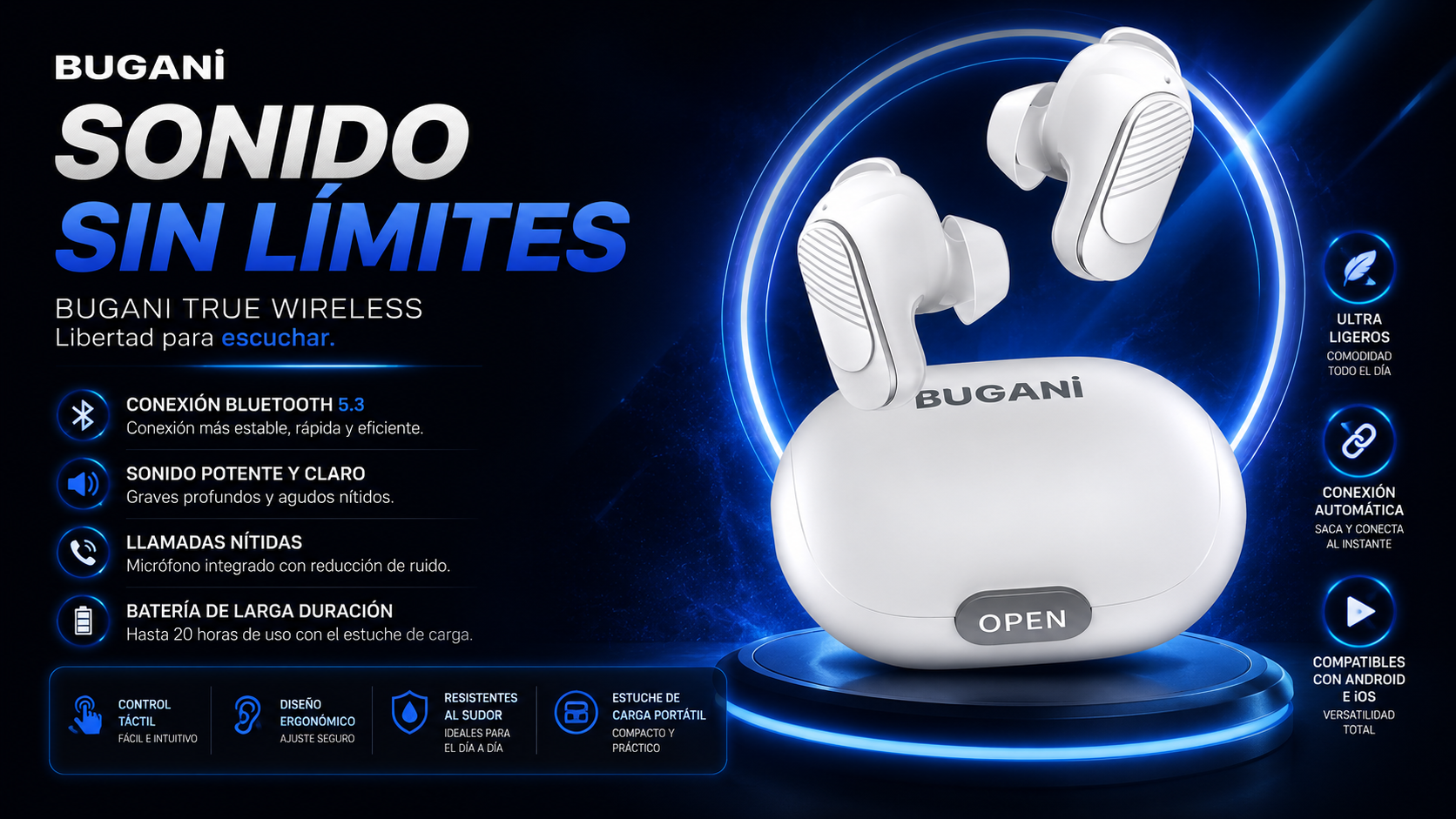 Audífonos Inalámbricos BUGANI